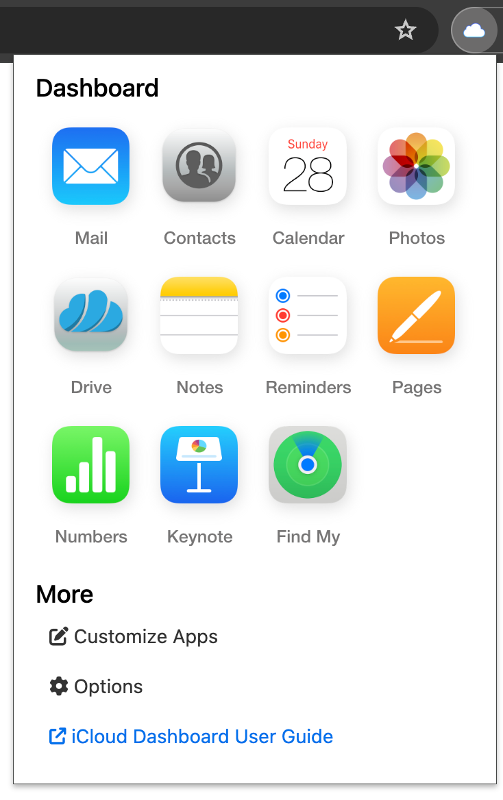 Dashboard for iCloud Edit